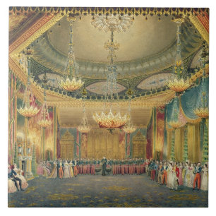 The Music Room, from 'Views of the Royal Pavilion, Tile