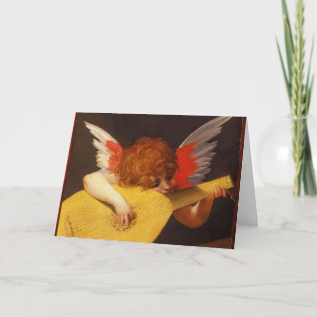 The Musical Angel Vintage Christmas Holiday Card (Front)
