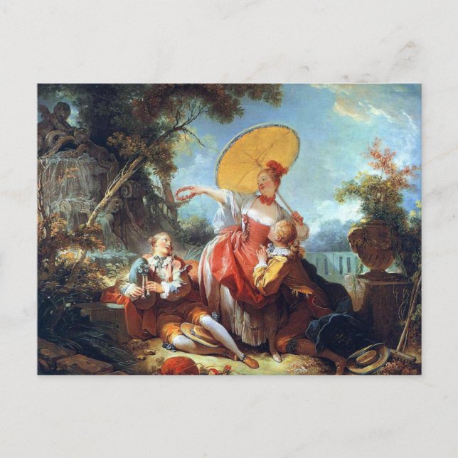 The Musical Contest by Jean Honore Fragonard Postc Postcard (Front)