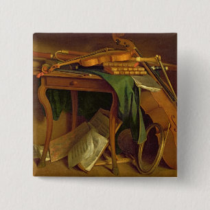 The Musician's Table, c.1760 2 Inch Square Button