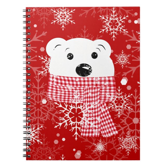 The muzzle of a polar bear, Christmas   Notebook (Front)