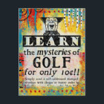 The Mysteries of Golf - Funny Vintage Ad Postcard<br><div class="desc">Funny re-imagined vintage newspaper advertisement to 'Learn The Mysteries Of Golf'</div>