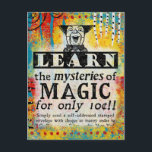 The Mysteries of Magic - Funny Vintage Ad Postcard<br><div class="desc">Funny re-imagined vintage newspaper advertisement to 'Learn The Mysteries Of Magic'</div>