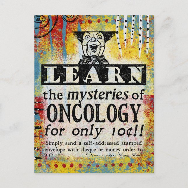 The Mysteries of Oncology - Funny Vintage Ad Postcard (Front)