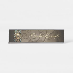 The mysterious steampunk movement. desk name plate