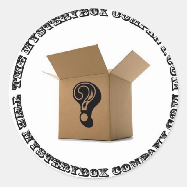 The Mystery Box Company round Classic Round Sticker (Front)