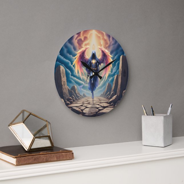 The Mystic Guardian of Hope  Large Clock (Office)
