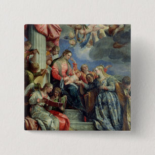 The Mystic Marriage of St. Catherine 2 Inch Square Button