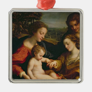 The Mystic Marriage of St. Catherine of Metal Ornament