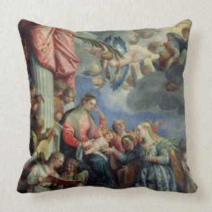 The Mystic Marriage of St. Catherine Throw Pillow