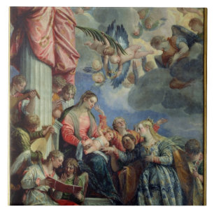 The Mystic Marriage of St. Catherine Tile