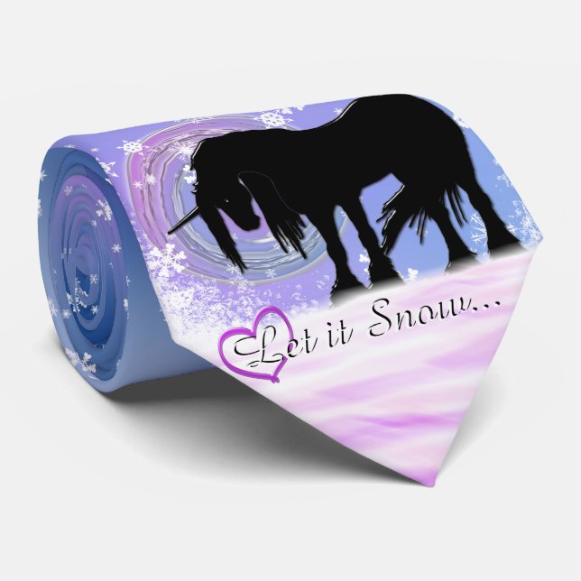 The Mystical Black Unicorn (Let It Snow) Tie (Rolled)