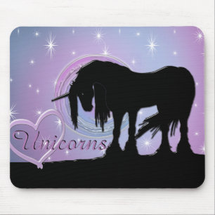 The Mystical Black Unicorn (Pastel Swirl) Mouse Pad