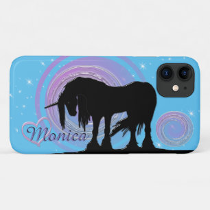 The Mystical Black Unicorn (Purple/Lt Blue Moon) iPhone 11 Case