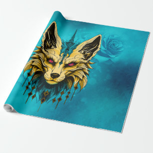 The mystical fox head, noble and mysterious.  wrapping paper