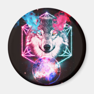 The Mystical Space Wolf Magnet