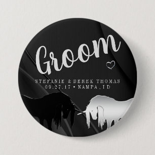 The Mystical Unicorn Wedding (Groom) 3 Inch Round Button