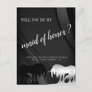 The Mystical Unicorn ~Will you be my maid of honou Postcard
