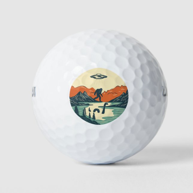 The Mythical Backdrop Golf Balls (Front)