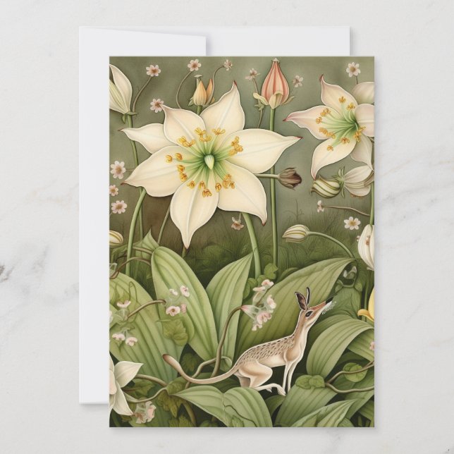 The Mythical World of the Whiskered Deer Mouse Holiday Card (Front)