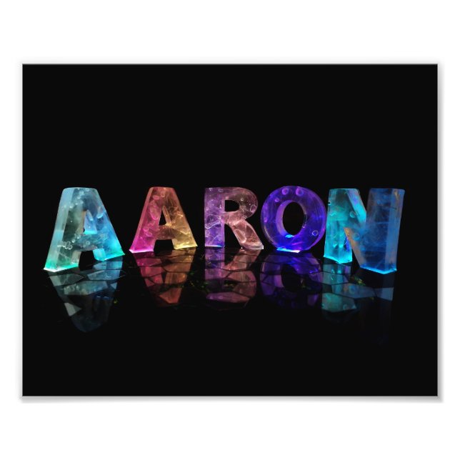 The Name Aaron in Lights Photo Print (Front)