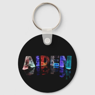 The Name Aiden in Coloured Lights Keychain