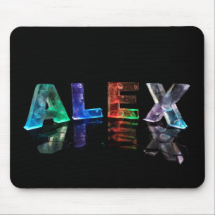 The Name Alex in Lights Mouse Pad