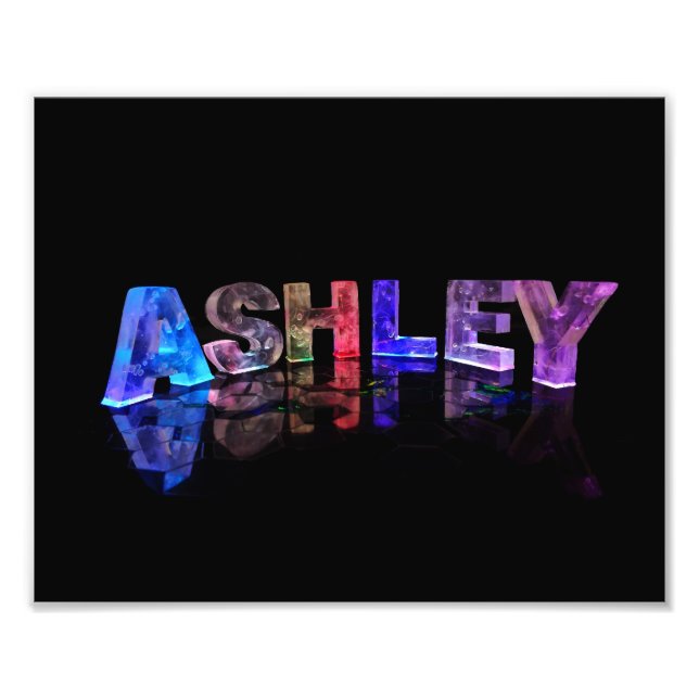 The Name Ashley in 3D Lights Photo Print (Front)