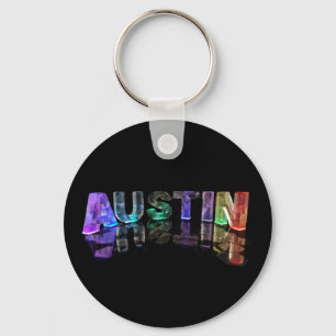 The Name Austin in 3D Lights Keychain