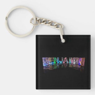 The Name Benjamin in 3D Lights Keychain