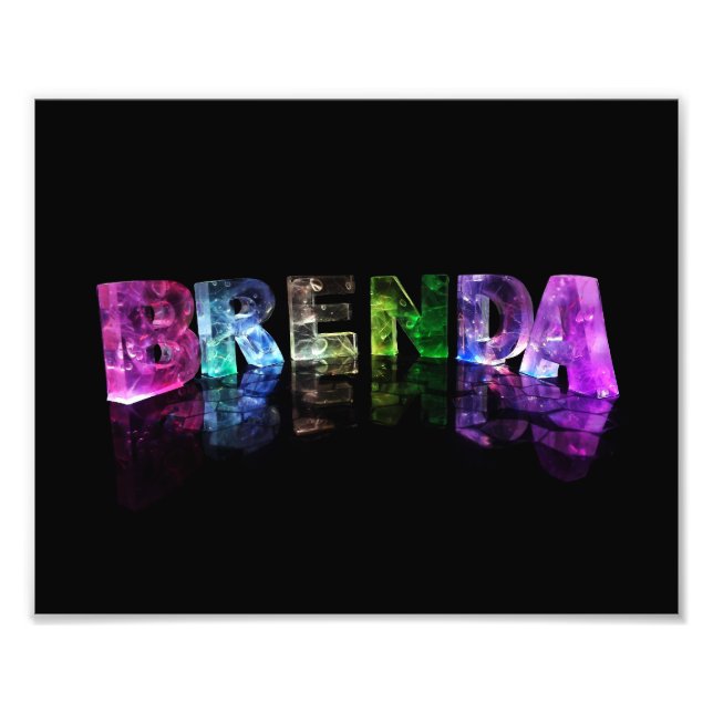 The Name Brenda in 3D Lights Photo Print (Front)