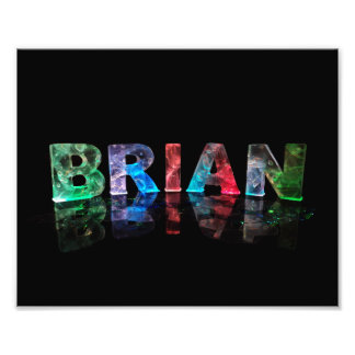 The Name Brian in 3D Lights Photo Print