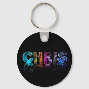 The Name Chris in 3D Lights Keychain