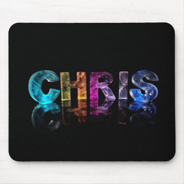 The Name Chris in 3D Lights Mouse Pad (Front)