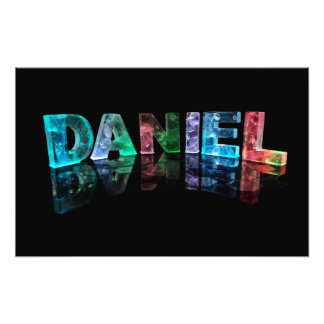 The Name Daniel in 3D Lights (Photograph) Photo Print