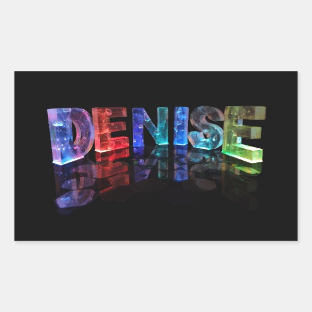 The Name Denise in 3D Lights (Photograph) Sticker (Front)