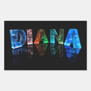 The Name Diana in 3D Lights (Photograph) Sticker