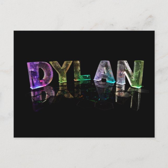 The Name Dylan in 3D Lights (Photograph) Postcard (Front)