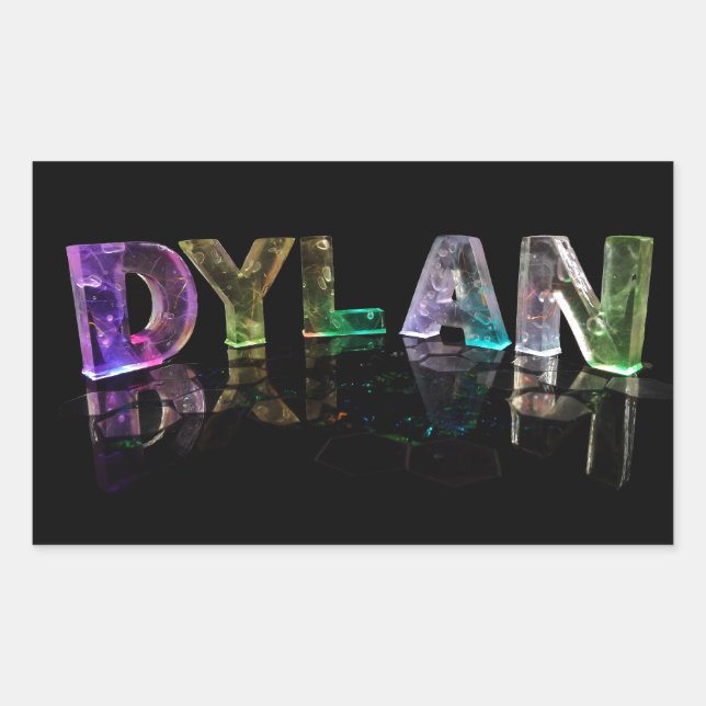 The Name Dylan in 3D Lights (Photograph) Sticker (Front)