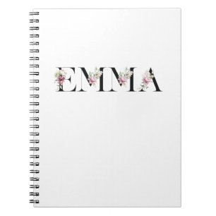 The name Emma. Female names. Notebook