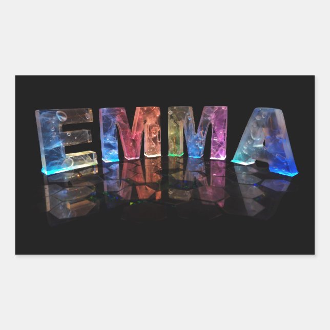 The Name Emma in 3D Lights (Photograph) Sticker (Front)