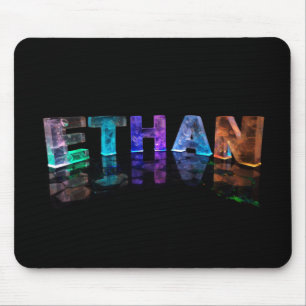 The Name Ethan in 3D Lights (Photograph) Mouse Pad