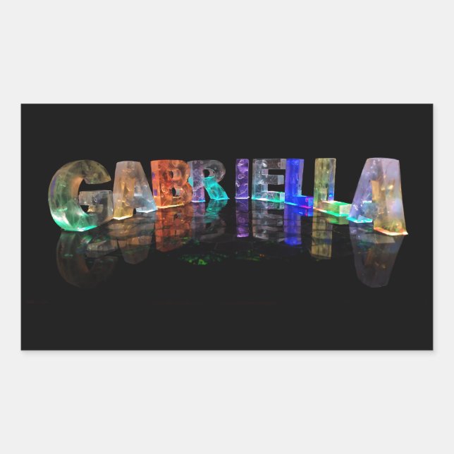 The Name Gabriella in 3D Lights (Photograph) Sticker (Front)