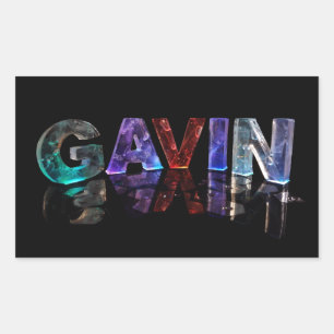 The Name Gavin in 3D Lights (Photograph) Sticker