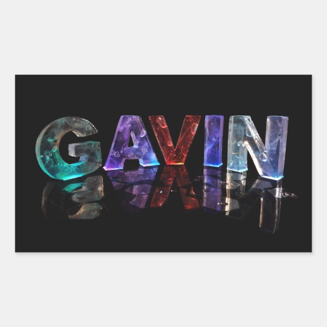 The Name Gavin in 3D Lights (Photograph) Sticker (Front)