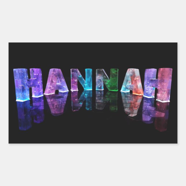 The Name Hannah in 3D Lights (Photograph) Sticker (Front)
