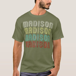 The Name Is Madison In Funny Retro Vintage Disco T-Shirt