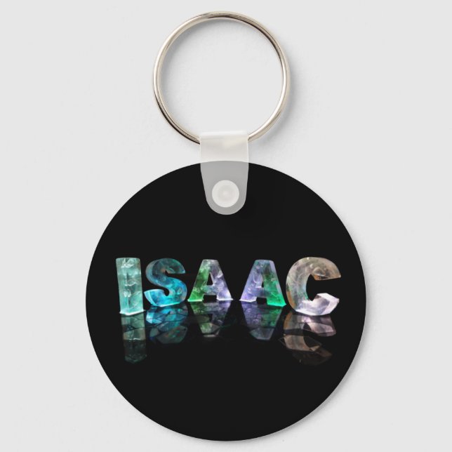 The Name Isaac in 3D Lights (Photograph) Keychain (Front)