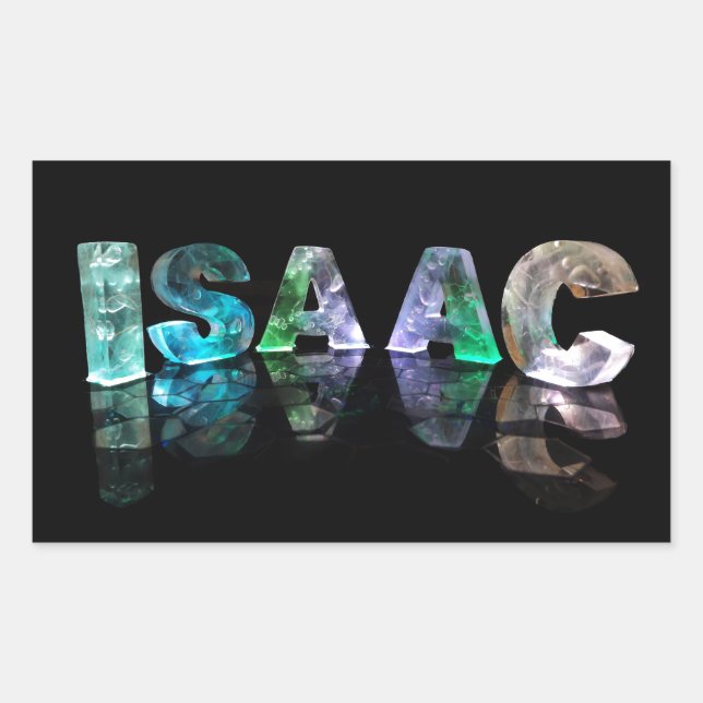 The Name Isaac in 3D Lights (Photograph) Sticker (Front)