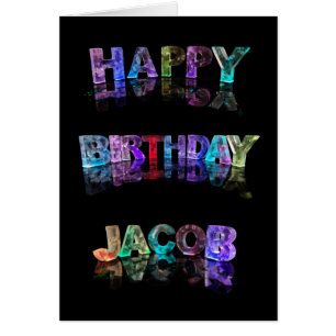 The Name Jacob in 3D Lights (Photograph)
